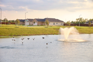 The lake at HomeSite's Allison Park community