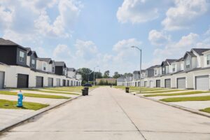 A row of homes in a homesite residential community